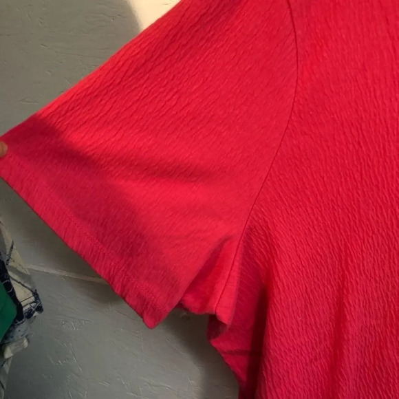 White Stag Red Textured Tunic Top Womens Plus Size Button Up Blouse Shirt - Picture 2 of 14